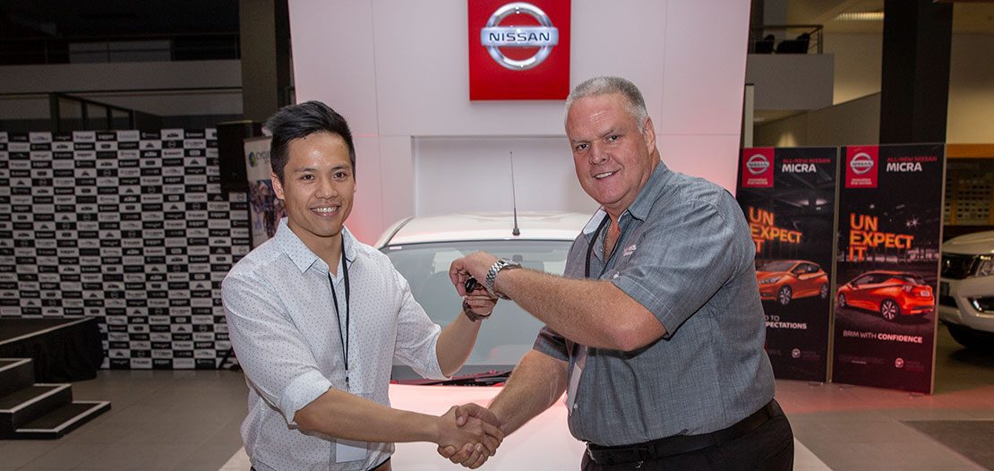 Jonathan Chen is the proud owner of a brand new Nissan Micra Active from CMH Nissan Durban, the grand prize for the 2018 Ride for MRP Foundation’s Win-a-Car competition.