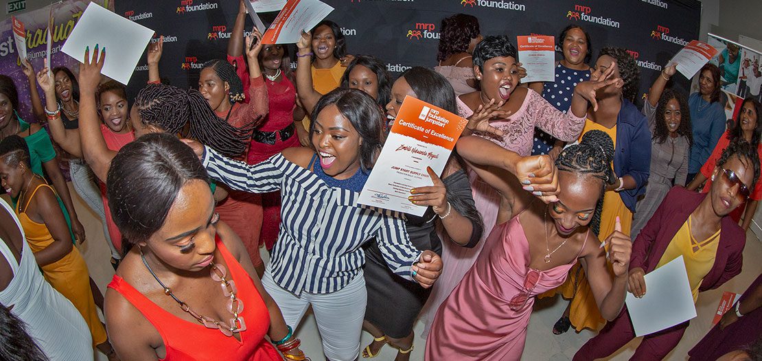 Graduates from the 2019 MRP Foundation Production Programme and Introduction to Retailing Programme celebrate being prepared for Retail and Supply Chain employment opportunities